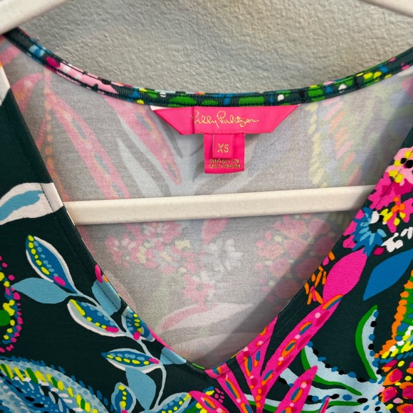 NWOT Lilly Pulitzer Chiara Tiered short sleeve dress Multi sunshine jungle sz xs - Picture 3 of 7